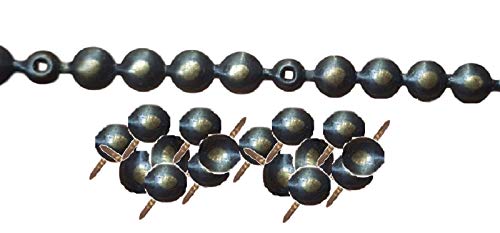 Lista Bullette 100 cm + 25 chiodi - 1/3-9 mm. con foro. Borchie da tappezzeria (Sfumate)