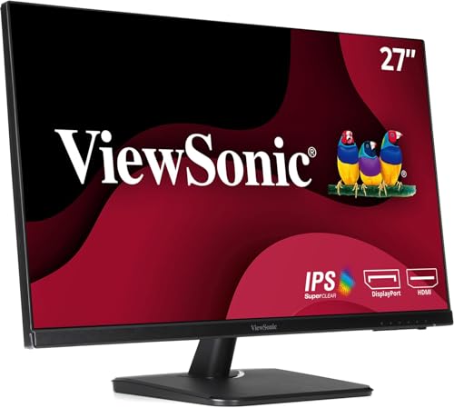 ViewSonic VA2756-MHD 27 Inch IPS 1080p Monitor with Ultra-Thin Bezels, HDMI, DisplayPort and VGA Inputs for Home and Office,Black