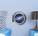 PortScape Space Window Milky Way Galaxy 2 Porthole Window Wall Decal Sticker Removable Peel and Stick Boys Room Decor 12 inch
