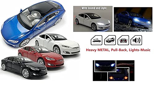 Image of Alloy Car Model Diecasts Metal Toy with Sound /Light /Pull-Back Off-Road Vehicles Car Model Collection Kids Toys Gift Multicolor Pack of 1 (1: 32 Model S)