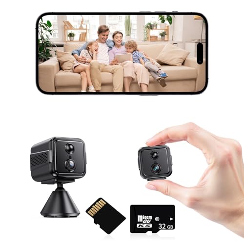 Shinehalo KERCAN Caméra de sécurité WiFi 4K – Moniteur d'intérieur pour animal de compagnie/bébé avec détection de mouvement, vision nocturne et contrôle par application – Caméra cachée avec stockage