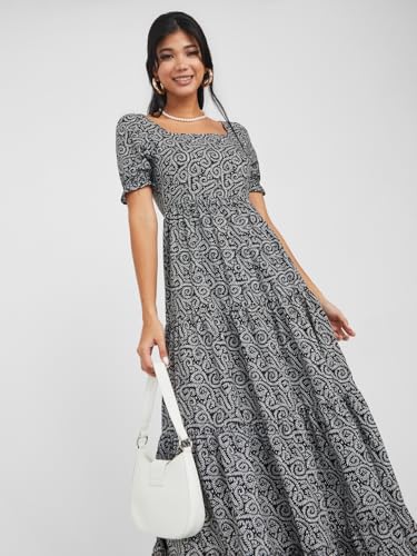 Image of Styli Women Tired Maxi Dress | Flowy Silhouette with Comfortable Fit | Elegant and Stylish Design | Perfect for Casual and Occasion Wear