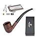 Joyoldelf Churchwarden Tobacco Pipe, Rosewood Smoking Pipe with 3-in-1 Pipe Scraper, Cork Knocker, 10 Pipe Cleaners, 2 Pipe Bits, 2 Metal Balls, Bonus a Pipe Pouch & Gift Box