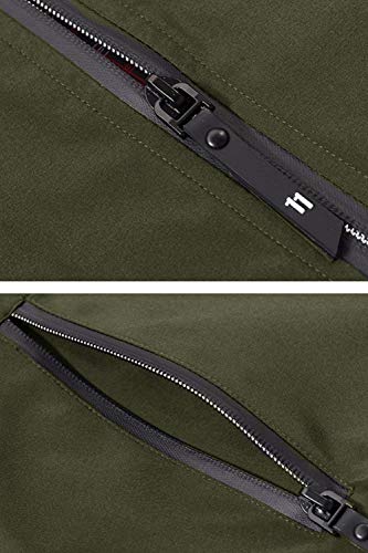 Men's Winter Outdoor Coat Windproof Windbreaker Zipper Pockets Green #TOP2