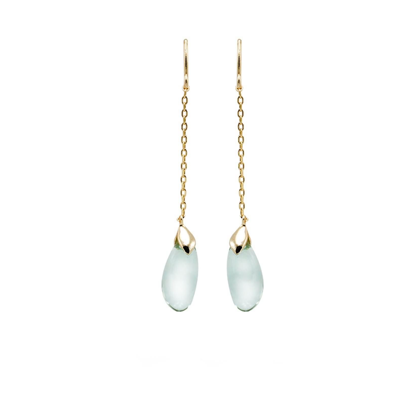Pendientes de cuarzo de oro amarillo de 9 K/14 K/18 K