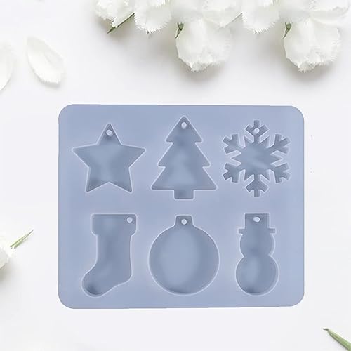Miniatura 5 de yournameI Molde de resina de muñeco de nieve de copo de nieve de Navidad, colgantes, adornos de silicona, manualidades, decoración del hogar,