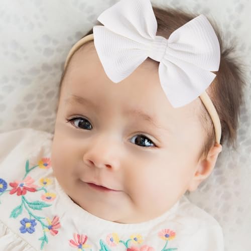 Thanksgiving Baby Girls Bows Elastic Nylon Headbands Bows for Baby Girls Toddler Hair Bows Fall Theme Party Hair Accessories Newborn Bows for Infant Toddlers Kids2