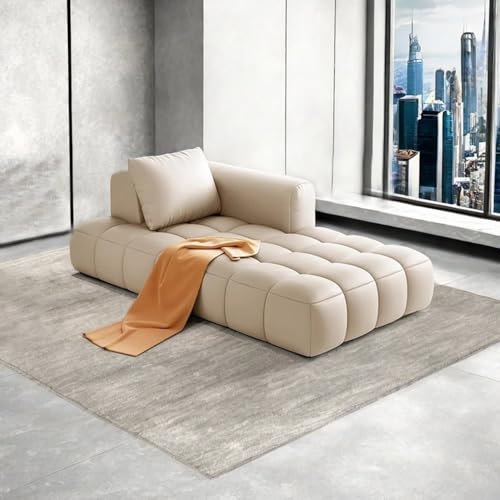 Image of LEGACY OF COMFORT Azure Solid Wood Frame Indoor Chaise Lounges Upholstered Chaise Lounge for Living Room (Left Hand Side, BeigeLeatherette)