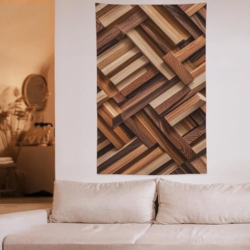 Tapisserie murale douce effet bois lignes zigzag WSOIHFEC
