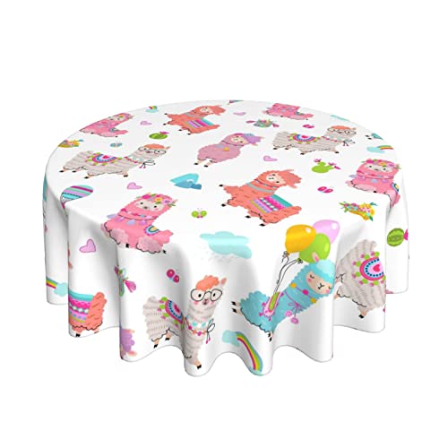 Alpaca Table Cloth Round Table Cover Wrinkle Resistant Waterproof Tablecloth 60 Inch Washable For Kitchen Party Picnic Fall Decorations For Home1 #TOP7