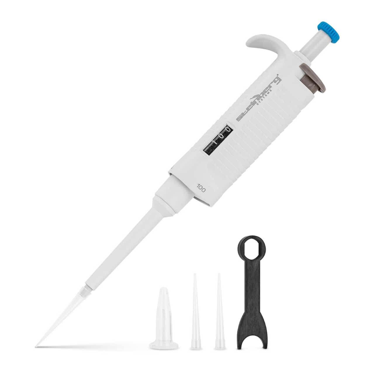 Steinberg Systems SBS-LAB-128 - Pipetta a canale singolo, 0,01-0,1 ml, con 200 punte autoclavabili