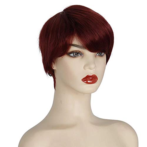 Hair Extensions Short Hair Wig with Bangs Pixie Cut with