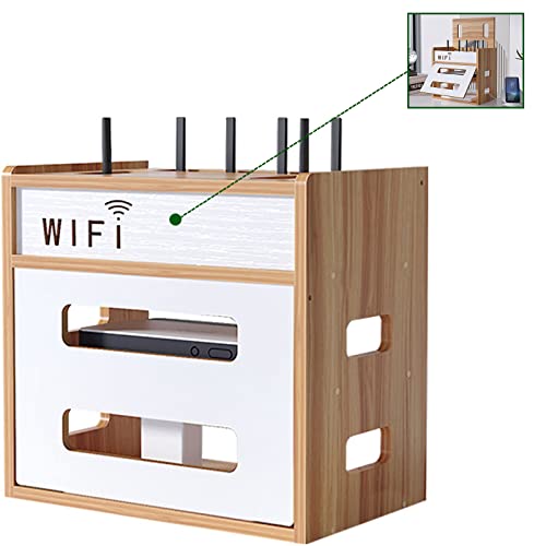 WiFi Router Desktop Storage Box,Power Router Fences Standing Shelf Units,Wooden Cable Management Hider Box Router Storage Racks for Desktop Office and Home,A WiFi Router Desktop Storage Box,Power Router Fences Standing Shelf Units,Wooden Cable Management Hider Box Router Storage Racks for Desktop Office and Home,A