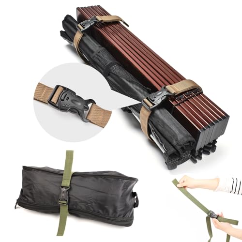 Image of 4 Pack Utility Strap with Quick-Release Buckle Nylon Tie Down Straps Sleeping Bag Straps for Camping Backpacking Sleeping Bags Camping Sleeping Pad Folding Camping Table Bed Roll Backpack