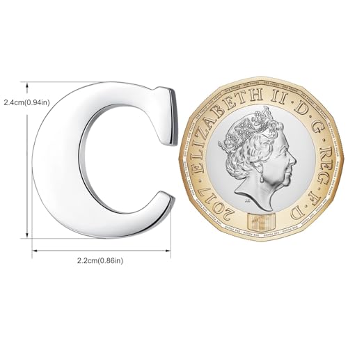 Image of HONEY BEAR Initial Alphabet Letter Lapel Pins Collar Badge Brooches for Mens /Womens Shirt Dress Decoration Silver