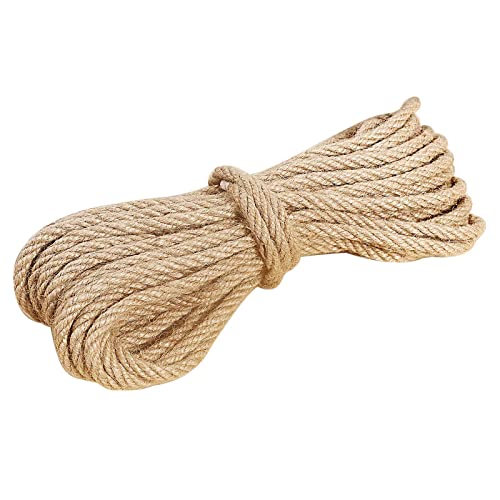 6mm Jute Twine, 1/4”Natural Jute Rope,Heavy Duty Twine for Cat Tree and Tower Gardening,Decorating,DIY & Arts Crafts,Cat Scratch Post,Bundling (66FT)