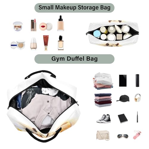 Horse Travel Duffle Bag Gym Bag, Horse Among Flowers Weekender Bags for Women with Toiletry Bag Travel Tote Bag Swim Bag4