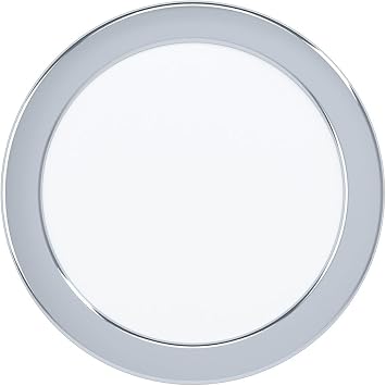 EGLO LED G mme Spot Fueva 5,   16,6 cm,  elik LED Spot Lamba ve Plastik Ayd nlatma Y zeyi, Krom LED G mme Lamba, Beyaz, Banyo G mme Spot Lambas , D k Montaj Derinli i 26 mm, S cak Beyaz, IP44