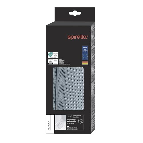 Spirella - Badewannenkissen Alaska Mit 8 Saugnäpfen Antibakteriell - Rutschhemmend Waschbar - 1 Stück (1er Pack) - Grau