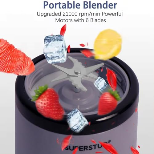 Image of DDN R Portable Blender Mixer Juicer for Home | Mini Blender for Smoothies & Juices | 2-Jar Capacity (400ml*2) | 40 Watts Fruit Mixers 1500 Mah USB Rechargeable Battery | Auto Stop 40 Seconds |