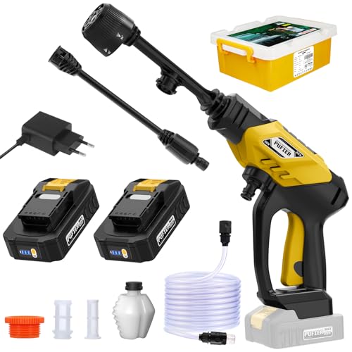 PUFIER Akku Hochdruckreiniger, 20V Akku Druckreiniger Max 30 Bar Druck mit 2 Batterien, Schnurloser Tragbarer Mini Hochdruckreiniger Akku für Auto/RVs/Boote/Teppich (Deutsches E-Handbuch)