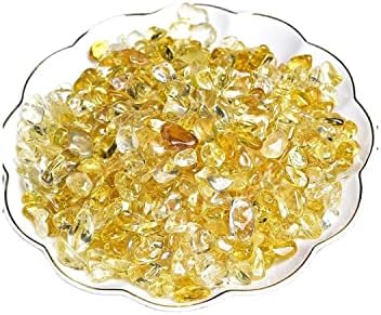 Natural Citrine Tumbled Chips Crushed Crystal Stone, 7-9mm Polish...