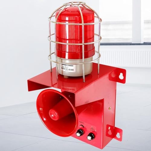 130DB Volume Regolabile Parete Sirena Allarme con Luce Stroboscopica, Impermeabile LED Luce di avvertimento per la sicurezza di fabbrica