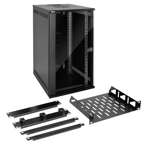 Armoire serveur 12U Tecmojo châssis mural robuste avec étagère et gestion câbles