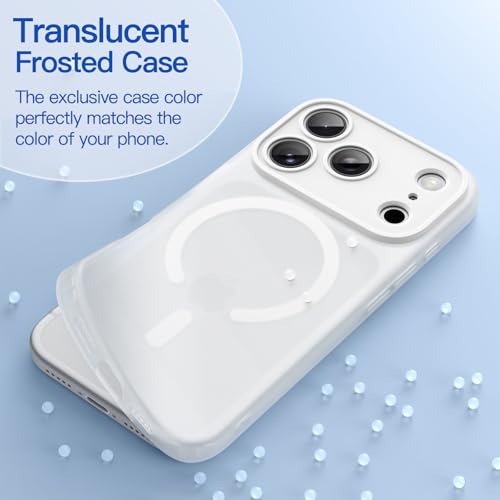 Image of JETech Magnetic Matte Case for iPhone 17 Pro, Frosted Clear | Compatible with MagSafe, Translucent Frosted Soft TPU Cover, Anti-Yellowing, Anti-Fingerprint, Shockproof