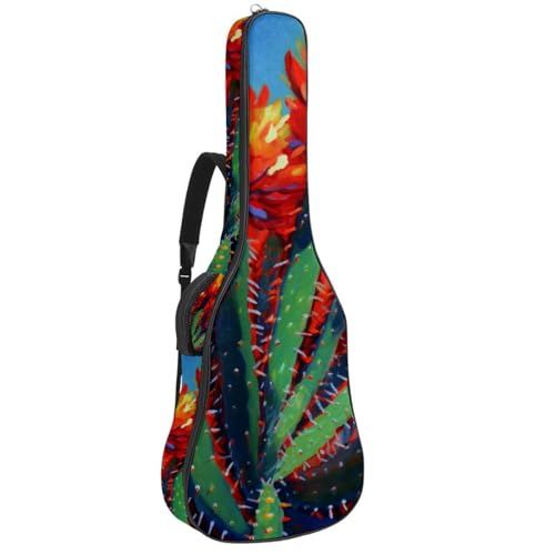Housse de guitare acoustique imperméable 101,6 cm motif cactus rouge