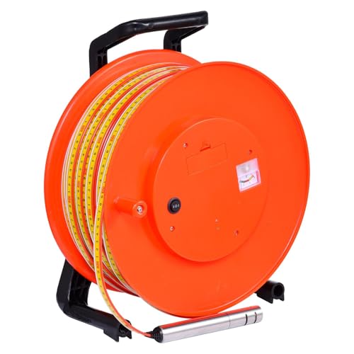 98.4 Feet Water Level Meter 0.59 Inch Probe Diameter Groundwater Level Measuring Instrument with Fixed Probe and Steel Tape for Wells Boreholes Reservoirs and Pipes(Without Battery)