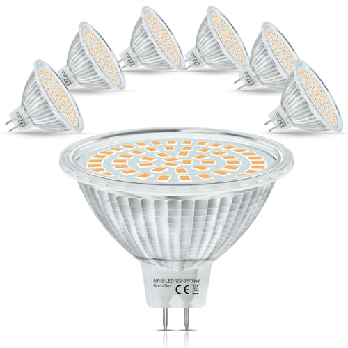 VIIVUU GU5.3 LED 12V 5W,50W MR16 Halogen Leuchtmittel LED,GU5.3 LED Warmweiß 2700K,12V 50W Halogenlampe ersetzt,LED Spot MR16 120° Abstrahlwinkel, MR16 GU5.3 LED Leuchtmittel,550LM,AC/DC 12V,6 Stück VIIVUU GU5.3 LED 12V 5W,50W MR16 Halogen Leuchtmittel LED,GU5.3 LED Warmweiß 2700K,12V 50W Halogenlampe ersetzt,LED Spot MR16 120° Abstrahlwinkel, MR16 GU5.3 LED Leuchtmittel,550LM,AC/DC 12V,6 Stück
