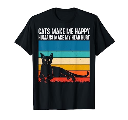 Funny cute cat retro vintage sunset gifts for pet cat Camiseta