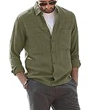 BASIC & CASUAL SHIRTS: Wir verwenden ein Classic-Design und einfarbige Farben, die zusammen mit dem atmungsaktiven, leichten und weichen Baumwollmaterial zu einem lässigen Herren-Langarmhemd führen, das Ihre Haut schont und Ihrem Look einen stilvollen Touch verleiht, ohne auf Komfort zu verzichten.