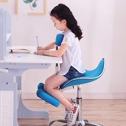 Kneeling Chair Ergonomic Ergonomic Office Chair Computer Chair，High Elastic Sponge，Suitable for Children (1.1-1.4m) ZHJING (Color : Blue, Size : with Pedals)