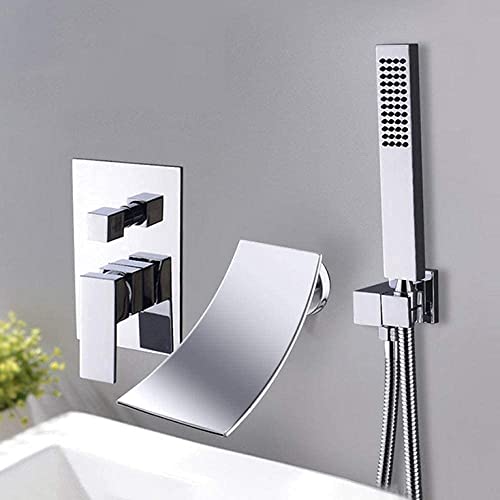 Robinet de baignoire cascade résistant au calcaire avec douche à main polyvalente - 2
