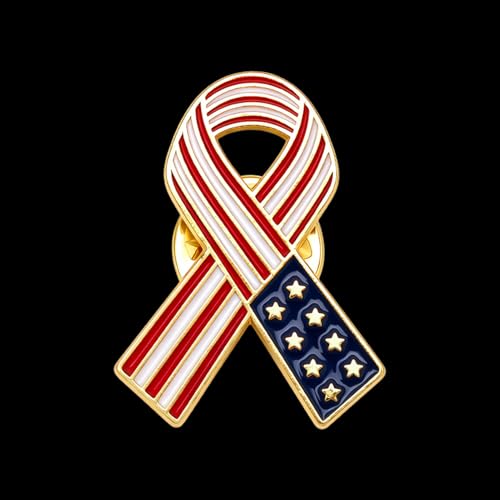 Image of 6Pcs Awareness Enamel Ribbon Lapel Pins Ribbon Brooch Pin for Charity Events Survivor Campaign Party Favors Supplies