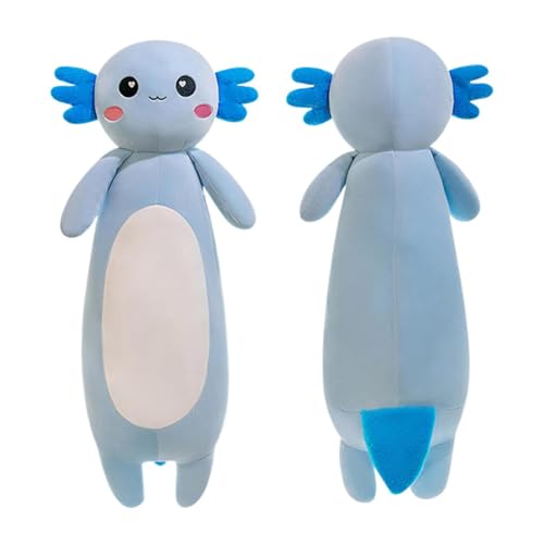 Aiuidun Long Axolotl Plush Pillow, Cute Axolotl Stuffed Animal Body Plush Soft Plushies Doll Toy for Girls Boys(65cm/25.59inch,Blue) - Image 2