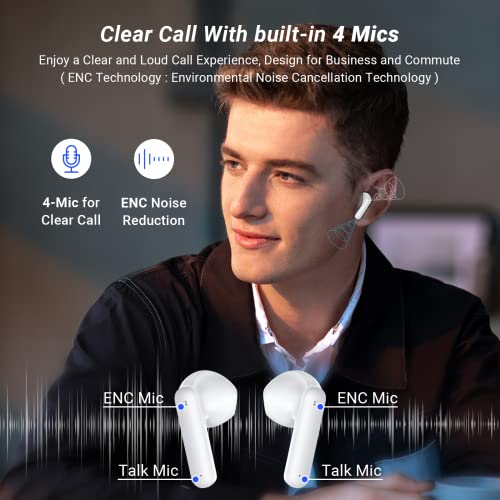 Draadloze Oordopjes Godyse Draadloze Hoofdtelefoon Bluetooth 5.3 met 4 Mic ENC Ruisonderdrukking HiFi Stereo Bluetooth Sport Oortelefoon met 36hPlaytime Type-C Opladen IPX6 Volume Controle met Sport/Fitness - Afbeelding 8