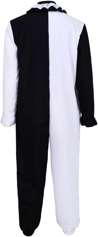 Black White Cosplay Costume Jumpsuit Anime Bodysuit Uniform Outfit Halloween With Gloves - Image 3
