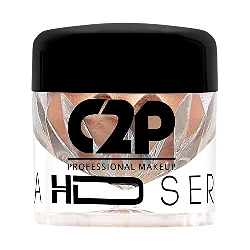 Image of C2P Pro Eyeshadow Pigment for Eye Makeup - 2g | Long-Lasting and Highly Pigmented Loose Precious Pigments with Metallic Effect | Cosmetics For Women and Girls (Pinky Gold 17, 02 Gram)