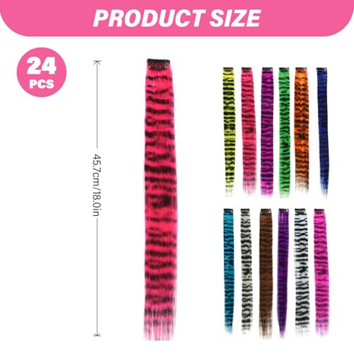 Extensiones de cabello sintéticas lisas de 18 pulgadas con clip para escena 4