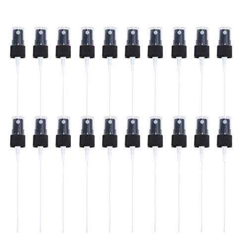 Solustre 20Pcs Pumpkopf für Flaschen Sprühflaschen Ersatz Zerstäuber Parfüm Ätherisches Öl Flasche Reiseflaschen Pumpe Ersatz Kaliber 18 Bad Küche Zuhause Flaschen Zubehör (Schwarz) Cover