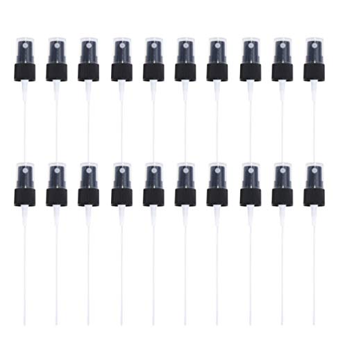 Solustre 20Pcs Pumpkopf für Flaschen Sprühflaschen Ersatz Zerstäuber Parfüm Ätherisches Öl Flasche Reiseflaschen Pumpe Ersatz Kaliber 18 Bad Küche Zuhause Flaschen Zubehör (Schwarz)