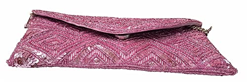 Image of DUCHESS Women's Hand Embroidered Envelope Clutch -Bridal Ethnic Traditional Casual Purse /Clutch /Handbag (23 L x 2.5 W x 13H cm)