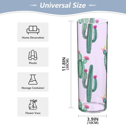 Vase transparent forme cactus aquarelle déco chambre et salle de bain - 3