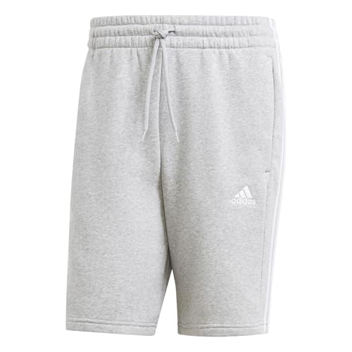 adidas Men's Essentials Fleece 3-Stripes Shorts, Medium Grey Heather