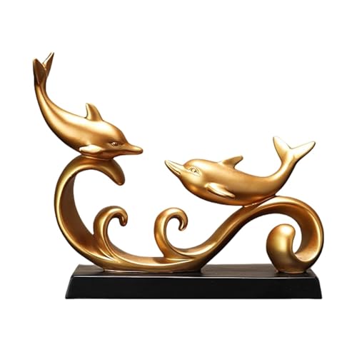 ROSELUO Shelf Decor Elegant Dolphin Statue Resin Decoration Modern Home