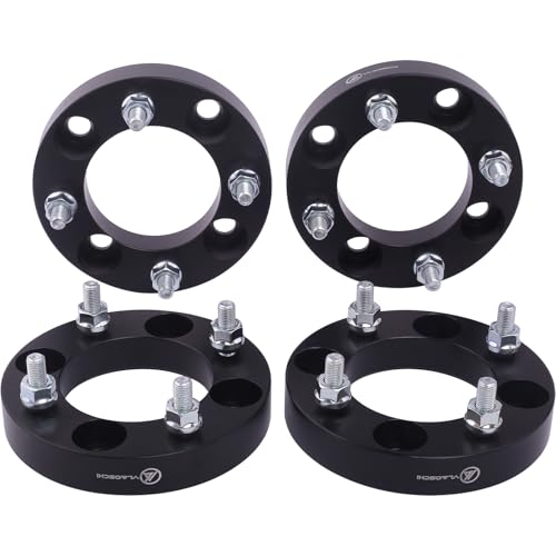 VLAOSCHI Black Forged 4x4 Wheel Spacers 1 Inch with M12x1.25 Studs Compatible with Yamaha Golf Cart (4x101.6 Bolt Pattern 68.5mm Center Bore) - Pack of 4