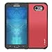 J&D Case Compatible with Samsung Galaxy J3 Emerge / J3 2017 / J3 Prime, Heavy Duty Dual Layer Hybrid Shockproof Protective Rugged Bumper Cover, Red